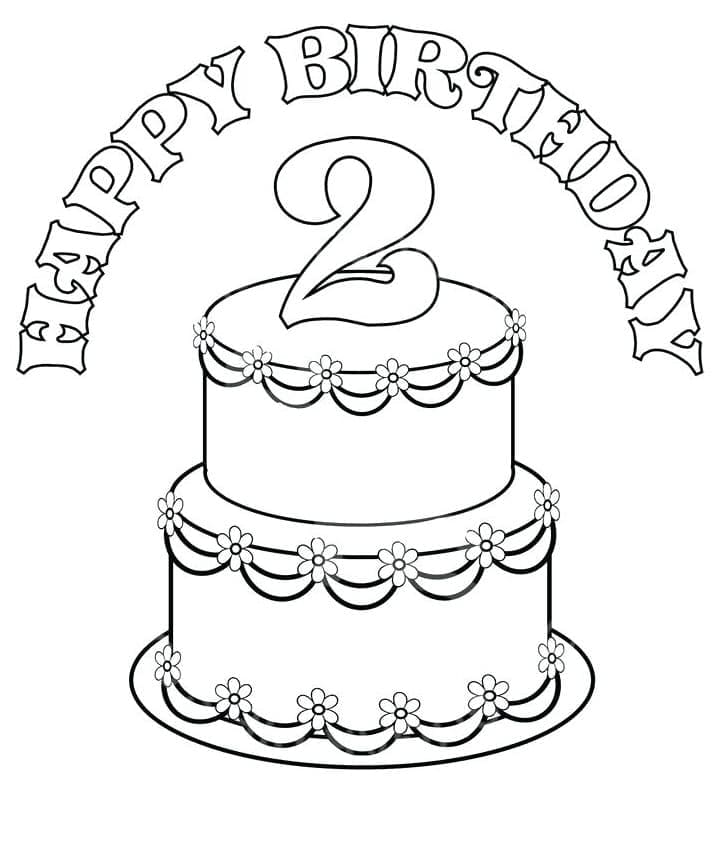 Desenho De Imagem De Bolo De aniversário Para Colorir
