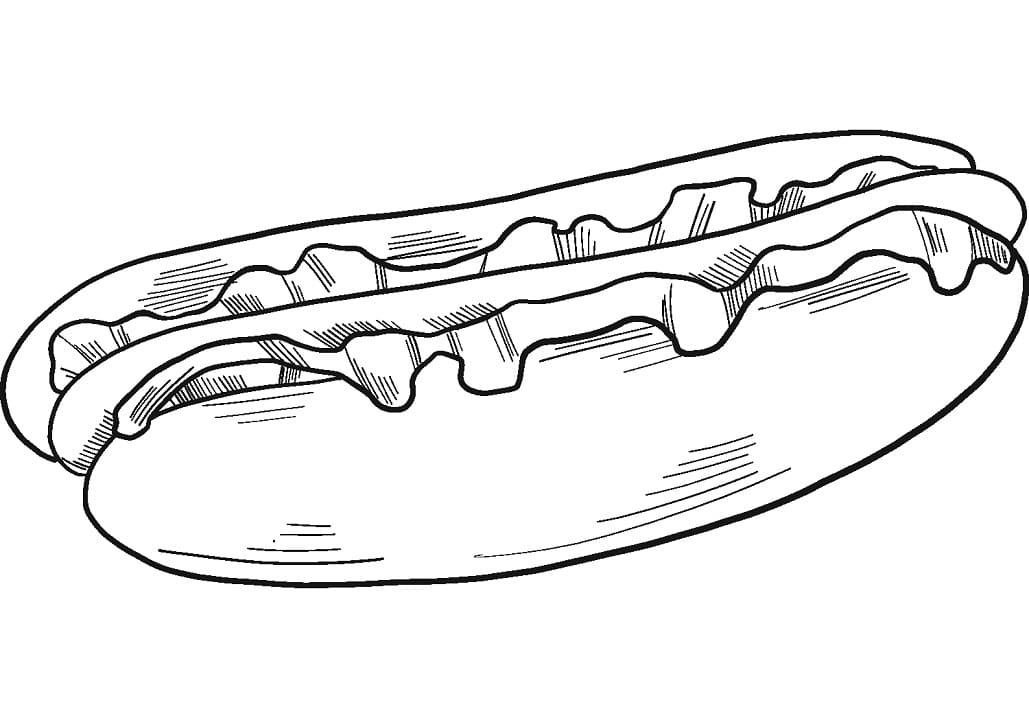 Desenho Cachorro Quente 2 Para Colorear