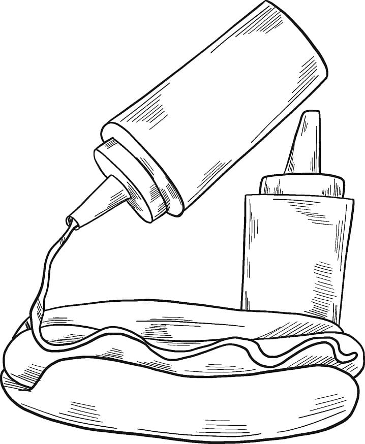 Desenho Cachorro Quente 3 Para Colorear