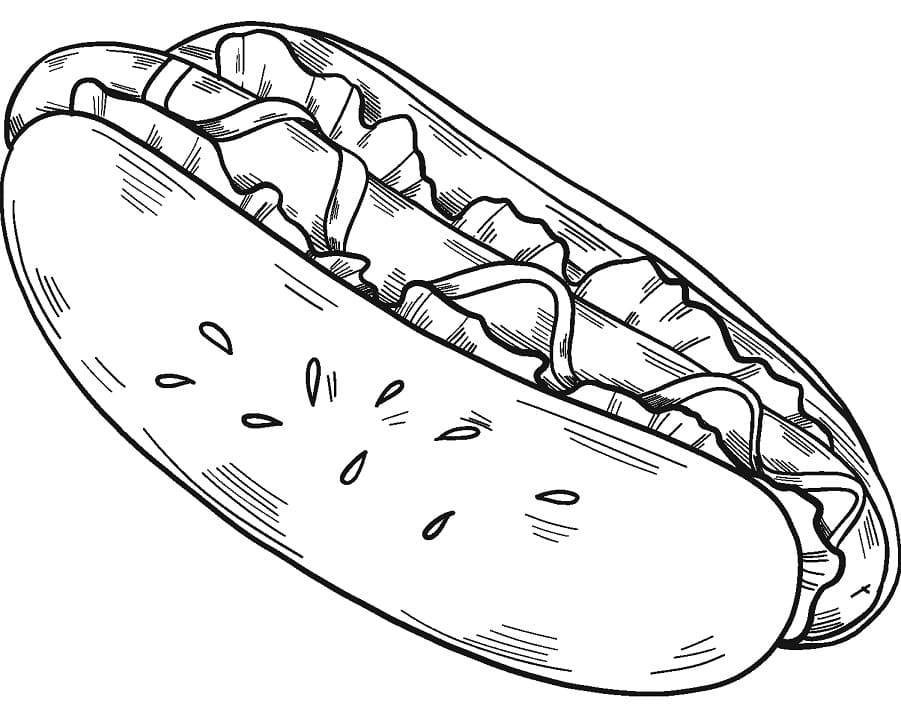 Desenho Cachorro Quente 4 Para Colorear