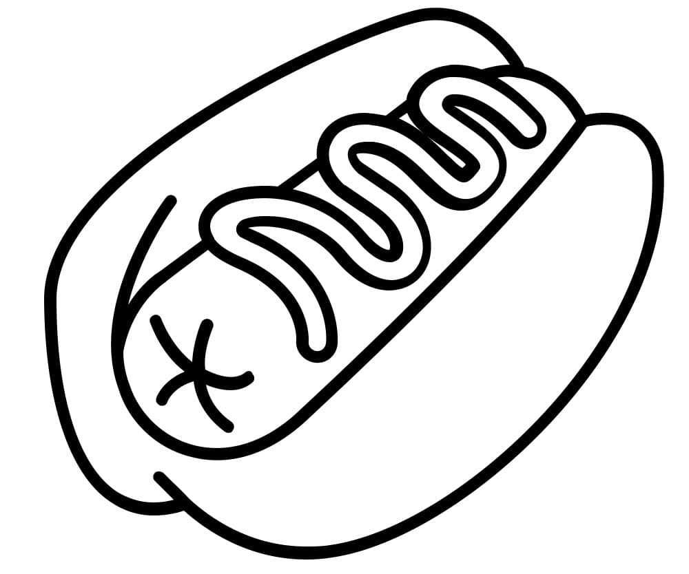 Desenho Cachorro Quente Delicioso 1 Para Colorear