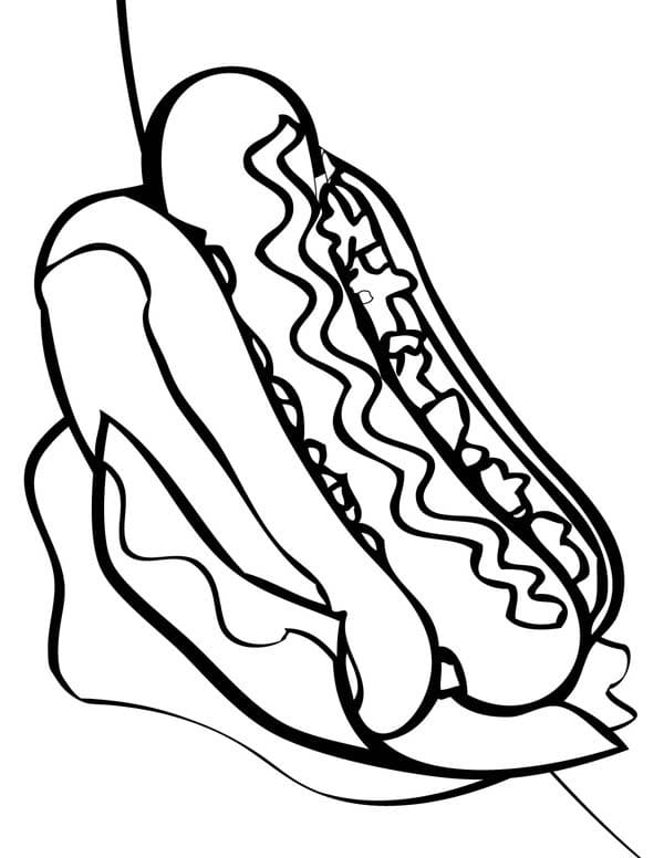 Desenho Cachorro Quente Delicioso 2 Para Colorear