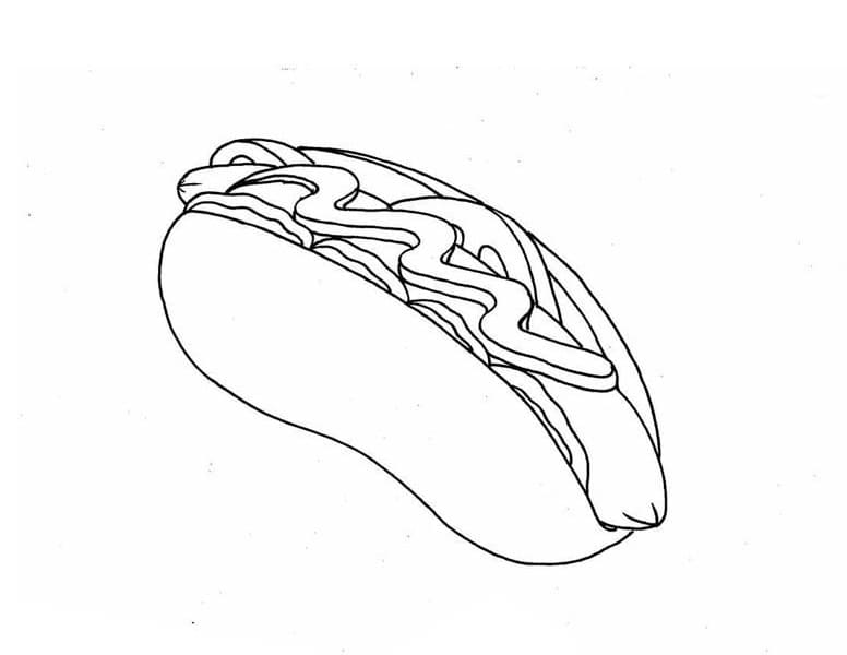 Desenho Cachorro Quente Delicioso 3 Para Colorear