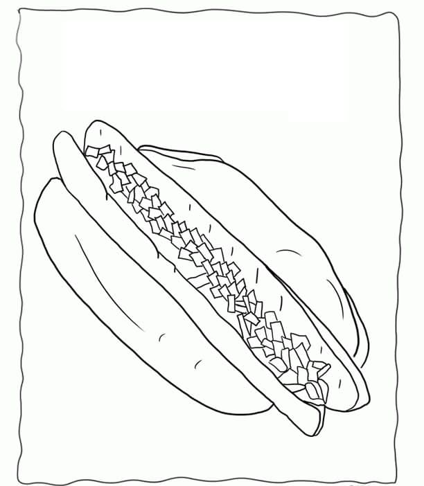 Desenho Cachorro Quente Delicioso 4 Para Colorear
