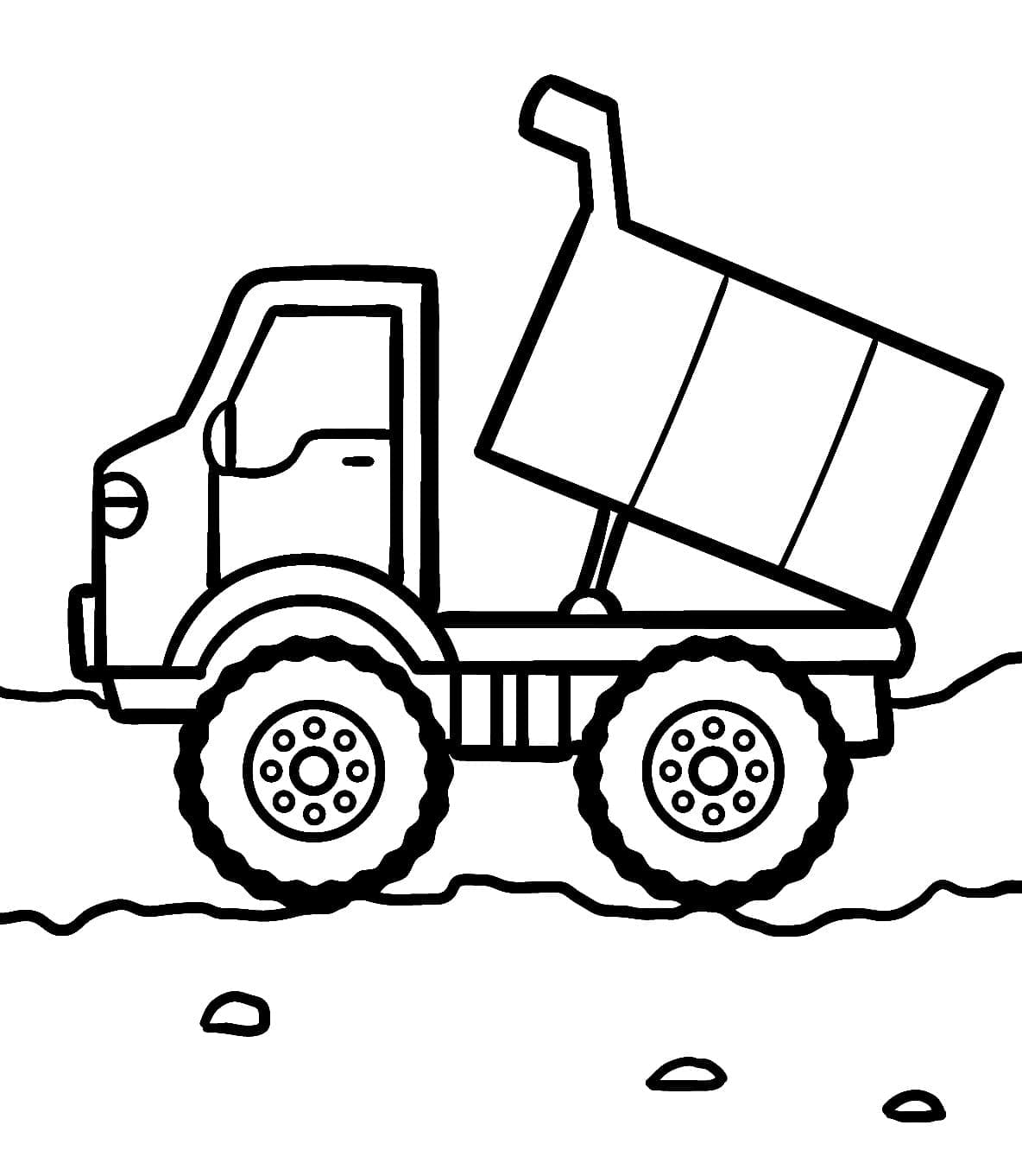Desenho De caminhão caçamba 11 Para Colorir