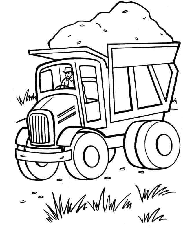 Desenho De caminhão caçamba 13 Para Colorir