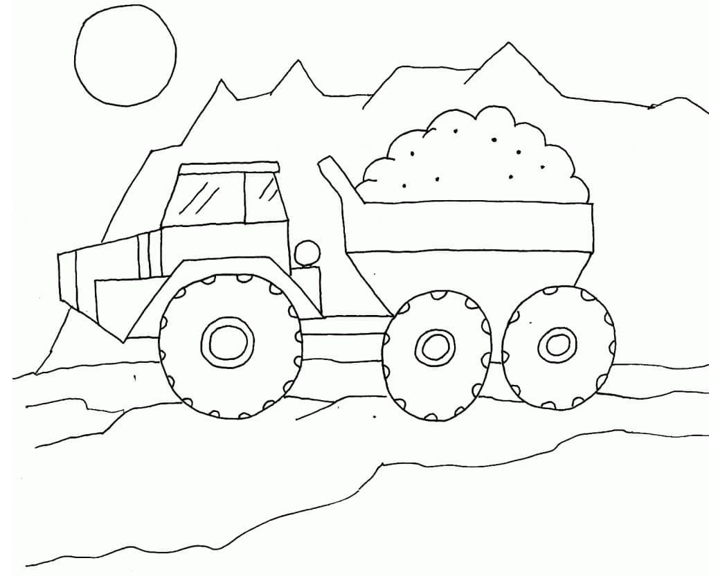 Desenho De caminhão caçamba 14 Para Colorir