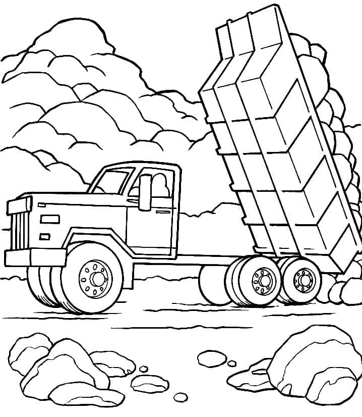 Desenho De caminhão caçamba 6 Para Colorir