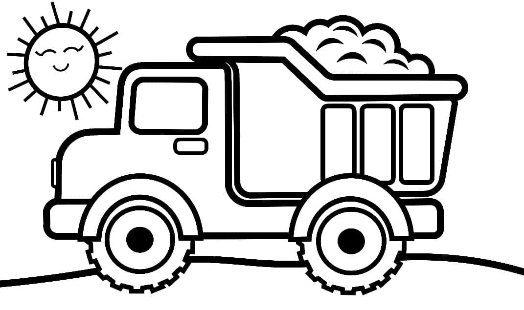 Desenho De caminhão caçamba 8 Para Colorir