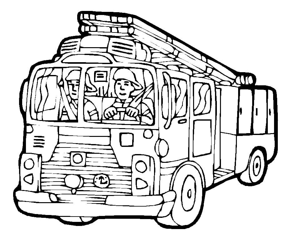 Desenho caminhão De Bombeiros Colorir Pdf