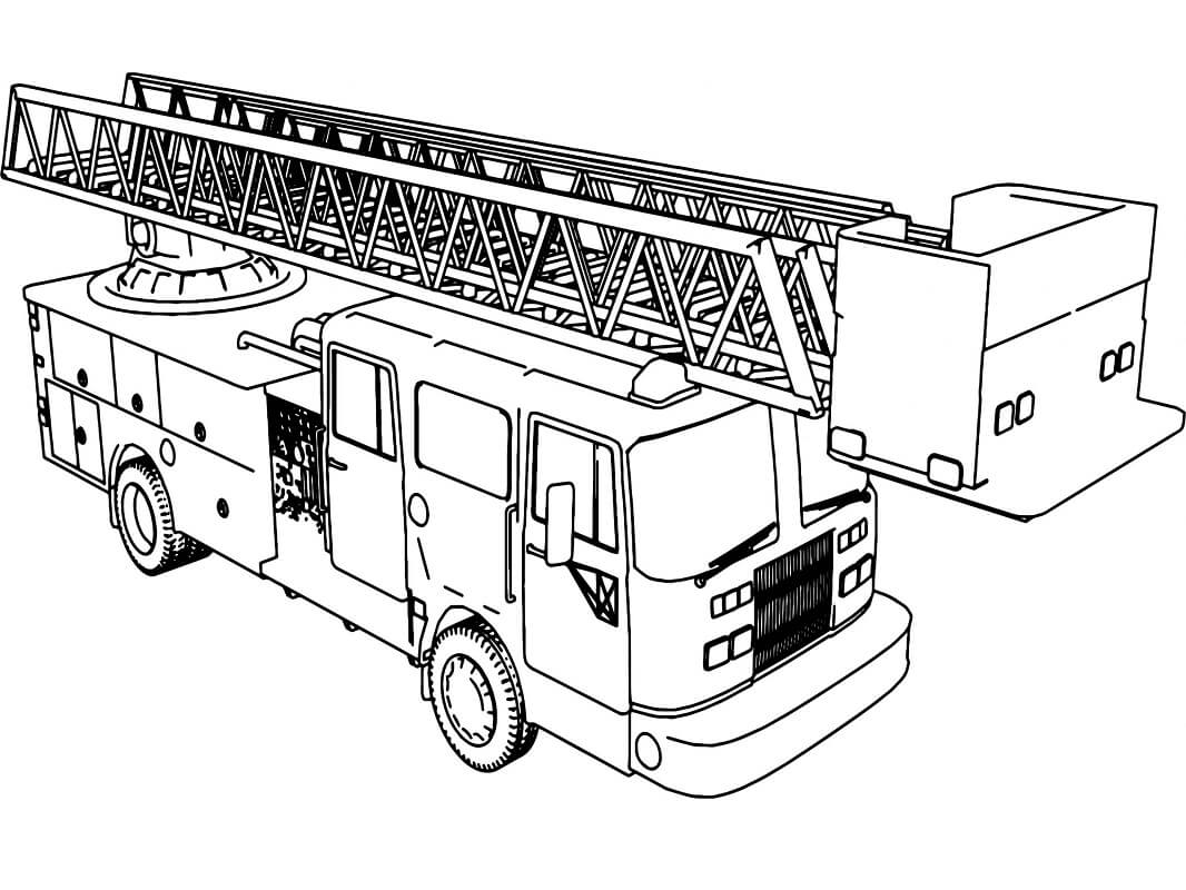 Desenho caminhão De Bombeiros Livro Infantil