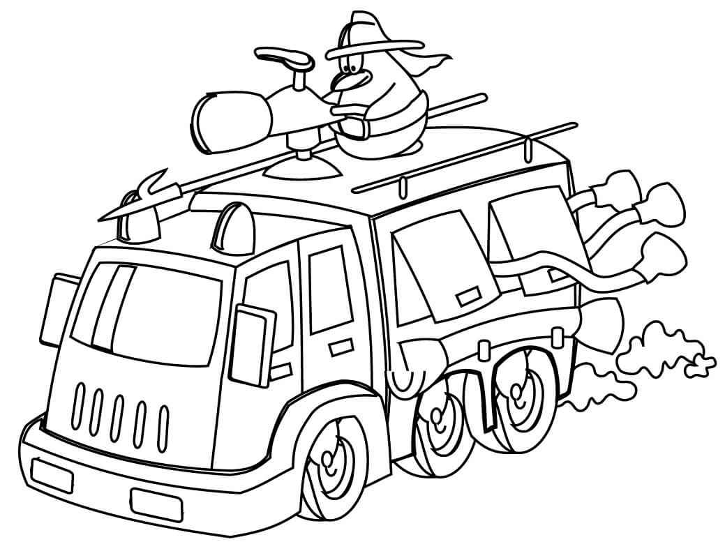 Desenho caminhão De Bombeiros Para crianças Pdf