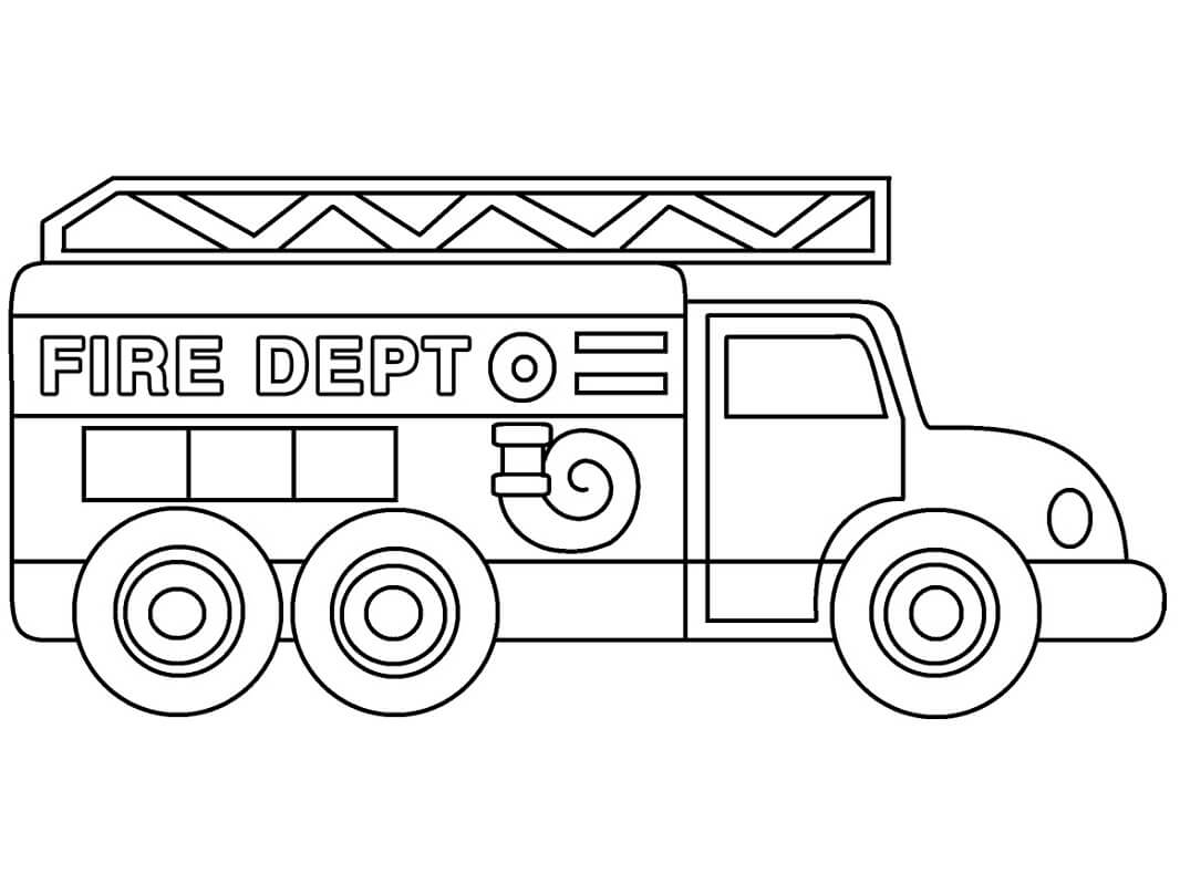 Desenho caminhão De Bombeiros Pintar Agora