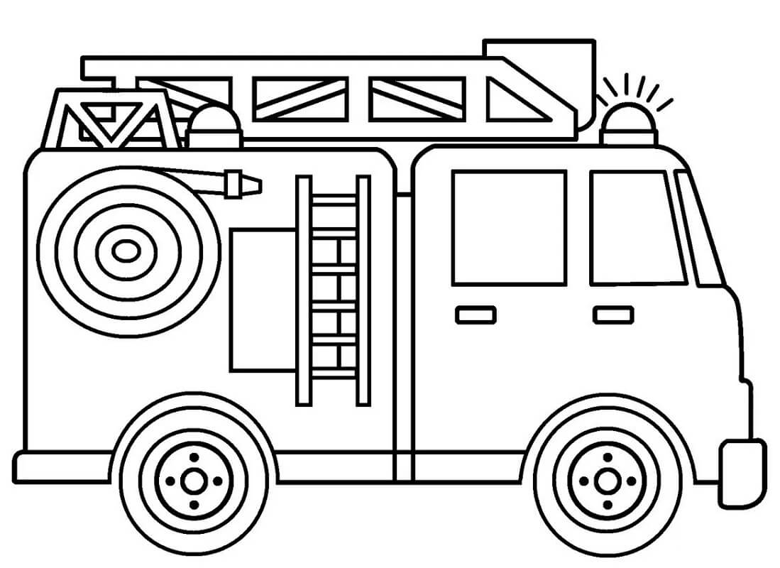Desenho caminhão De Bombeiros Pintar Em casá