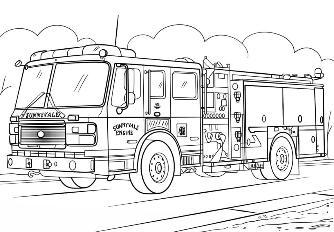 Desenho Corpo De Bombeiros Livro Para Pintar