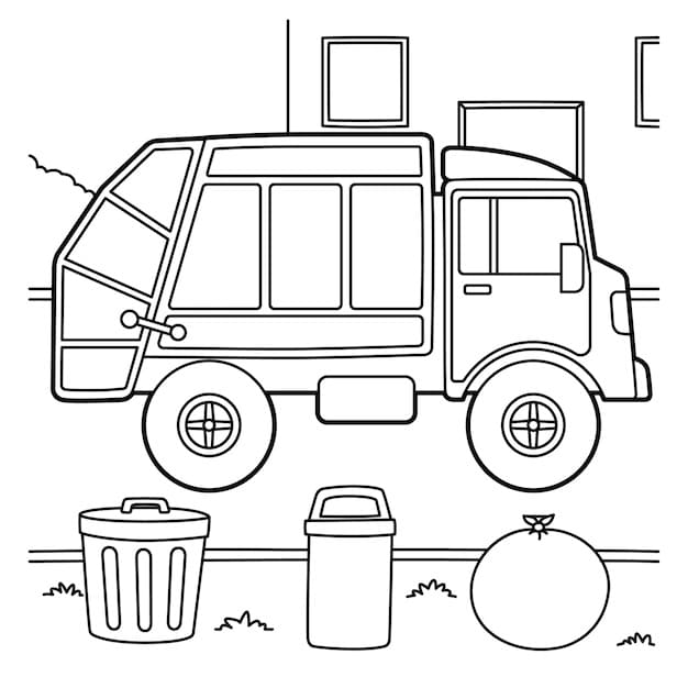 Desenho caminhão De Lixo Livro Digital