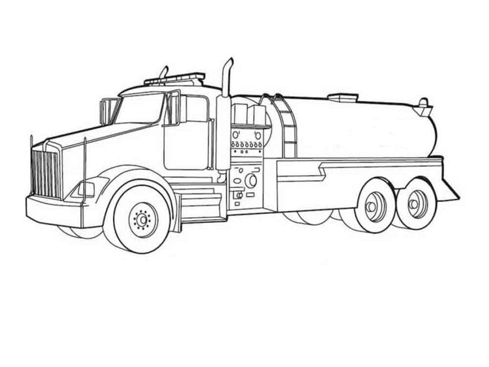 Desenho De caminhão Tanque Grande Para Colorir