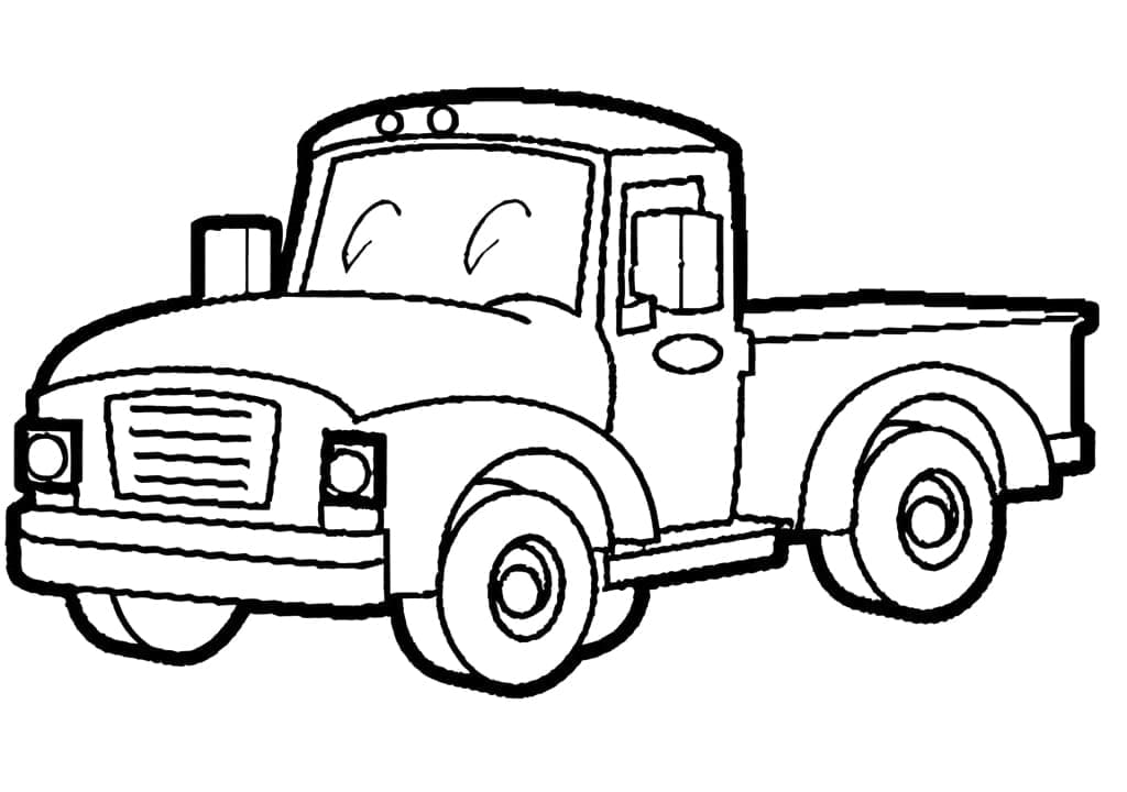 Desenho De Um caminhão clássico Para Colorir