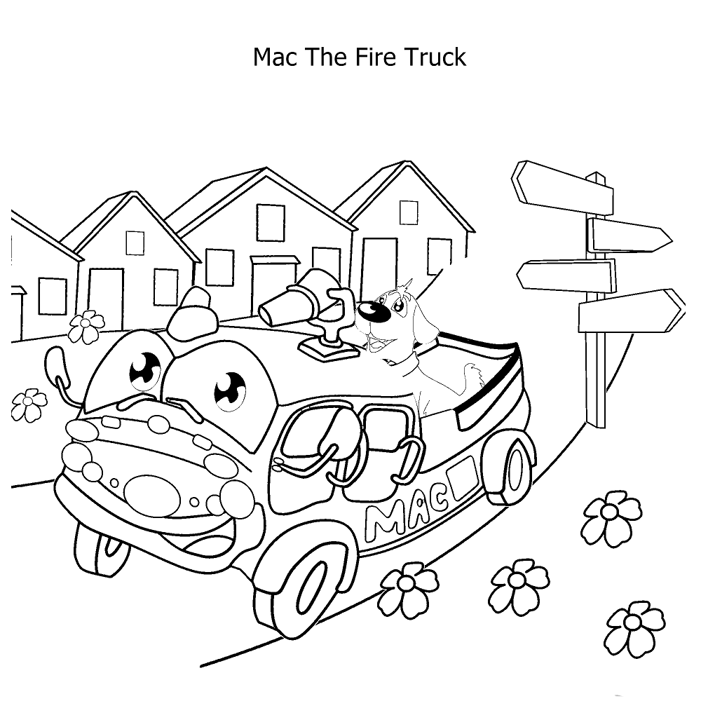 Desenho caminhão e Cachorro Para Colorir Pdf