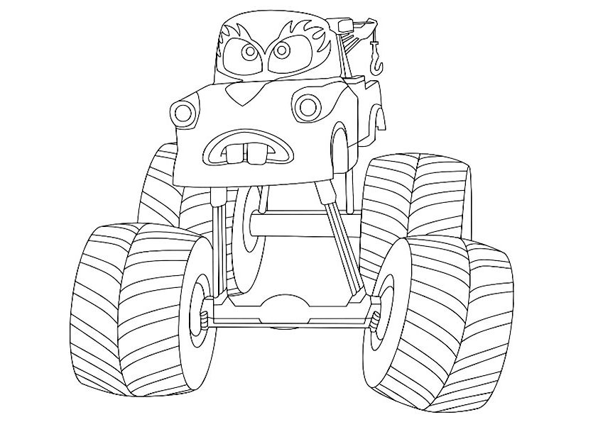 Desenho caminhão Monster Truck Para Colorir