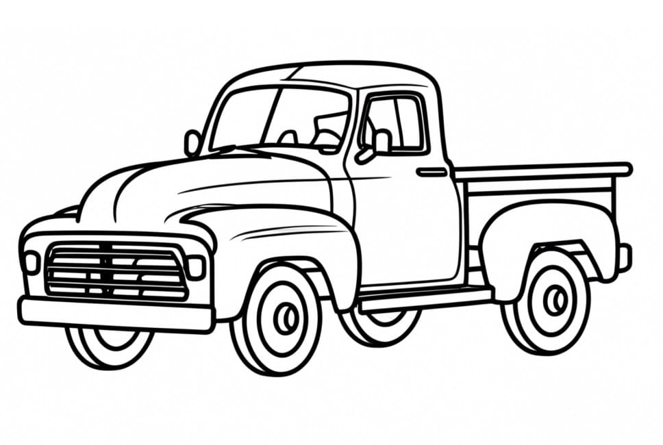 Desenho De Caminhonete Antiga Para Colorir