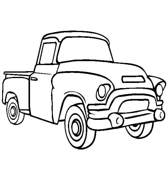 Desenho De Caminhonete clássica Para Colorir