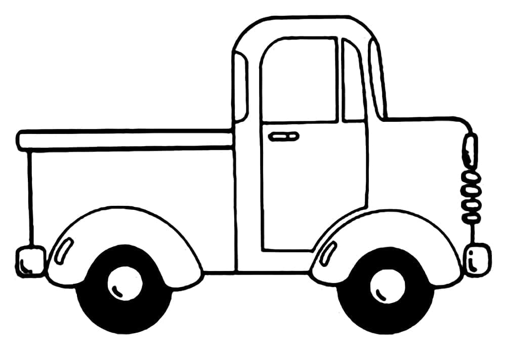 Desenho De Caminhonete Fofa Para Colorir