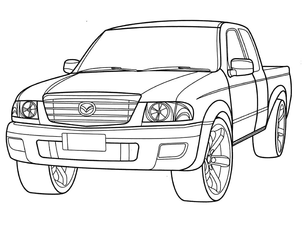 Desenho De Caminhonete Mazda B séries Para Colorir