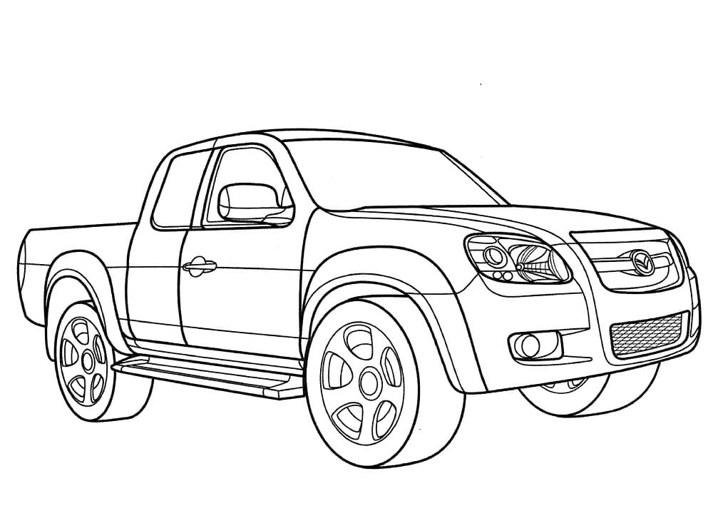 Desenho De Caminhonete Mazda Bt 50 Para Colorir
