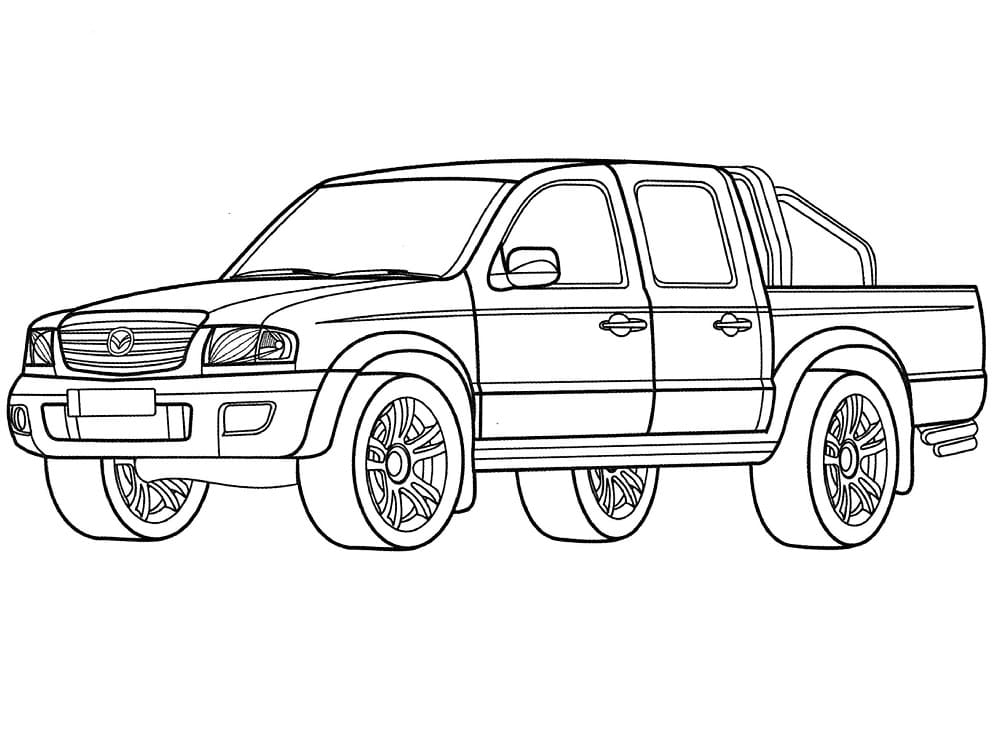 Desenho De Caminhonete Mazda Para Colorir