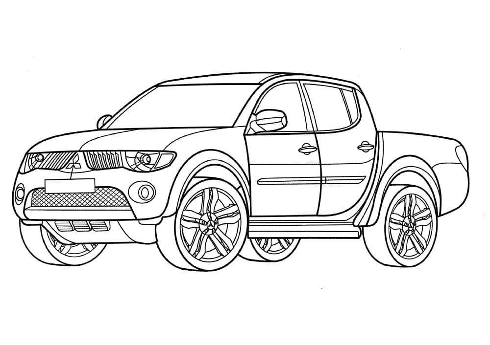 Desenho De Caminhonete Mitsubishi L200 Para Colorir