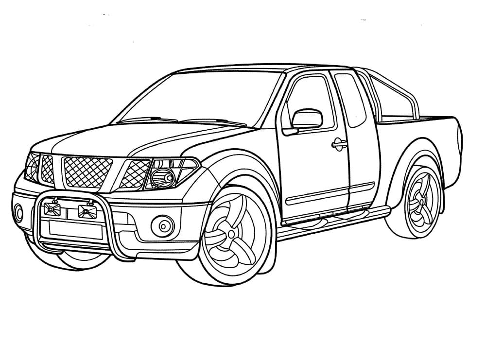 Desenho De Caminhonete Nissan Navara Para Colorir