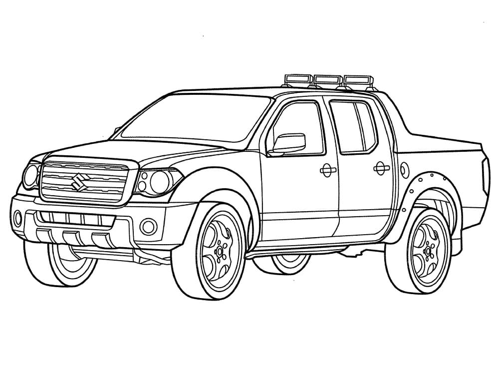 Desenho De Caminhonete Suzuki Equator Para Colorir