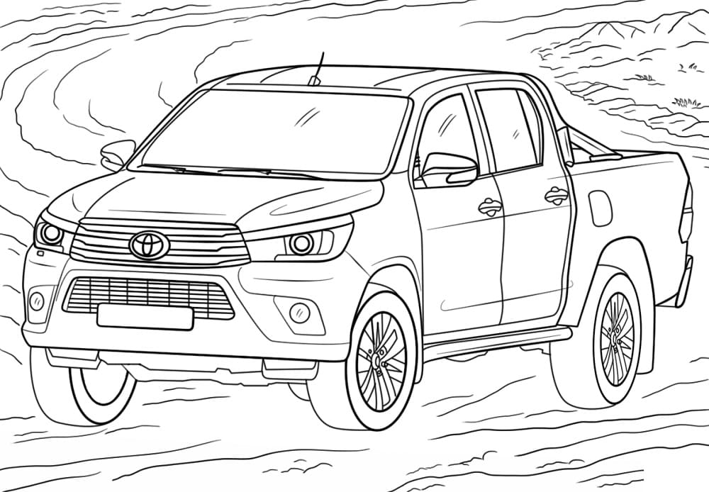 Desenho De Caminhonete Toyota Hilux Para Colorir