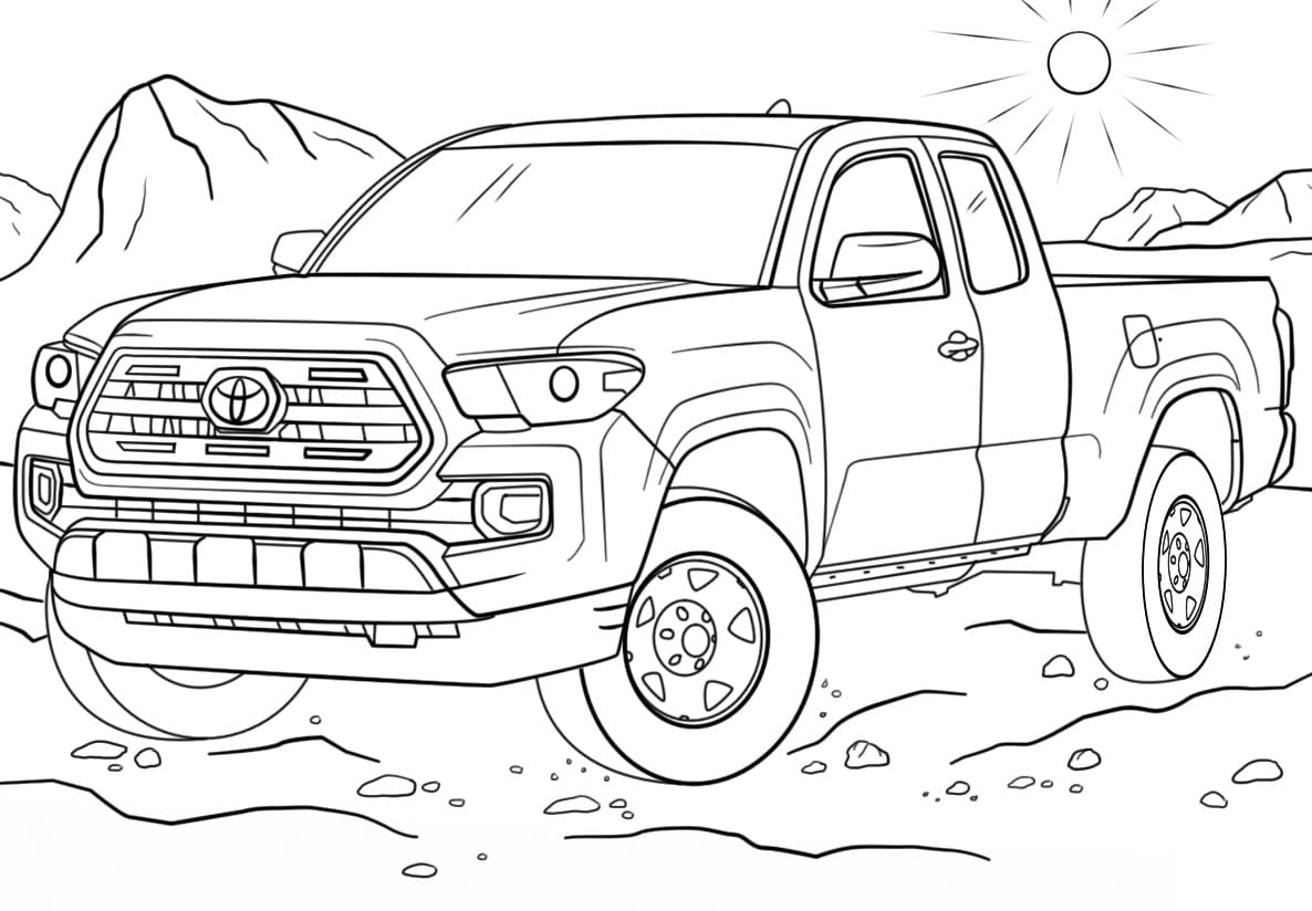 Desenho De Caminhonete Toyota Tacoma Para Colorir