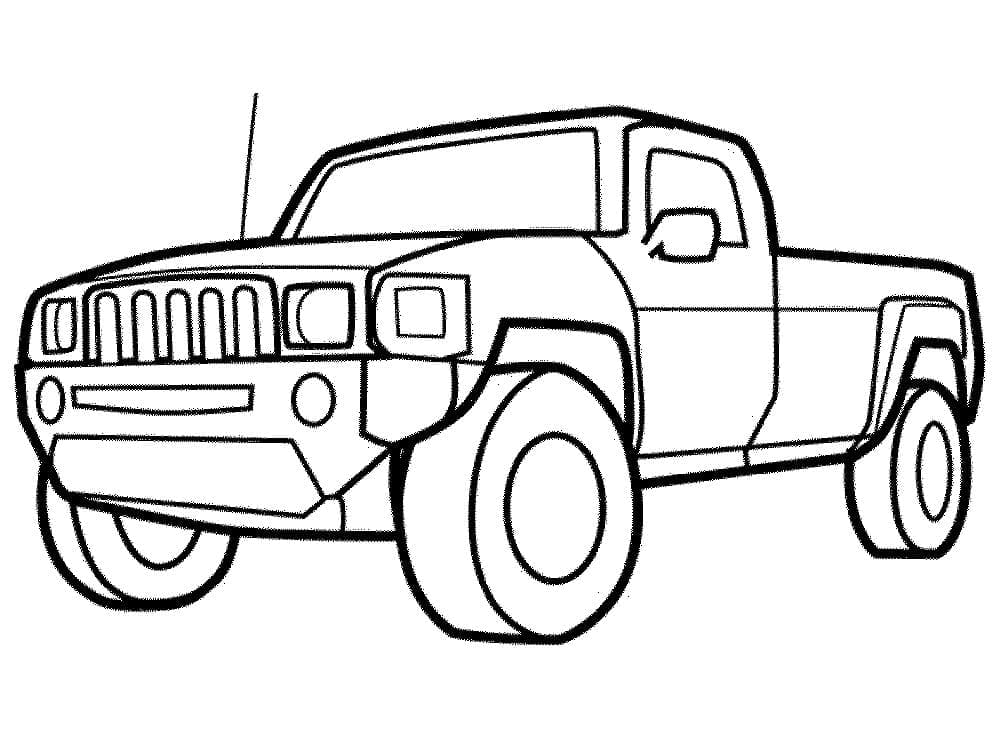Desenho De Uma Bela Caminhonete Para Colorir