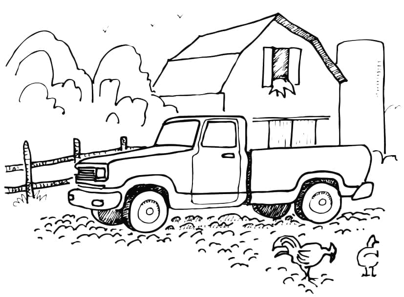 Desenho De Uma Caminhonete agrícola Para Colorir