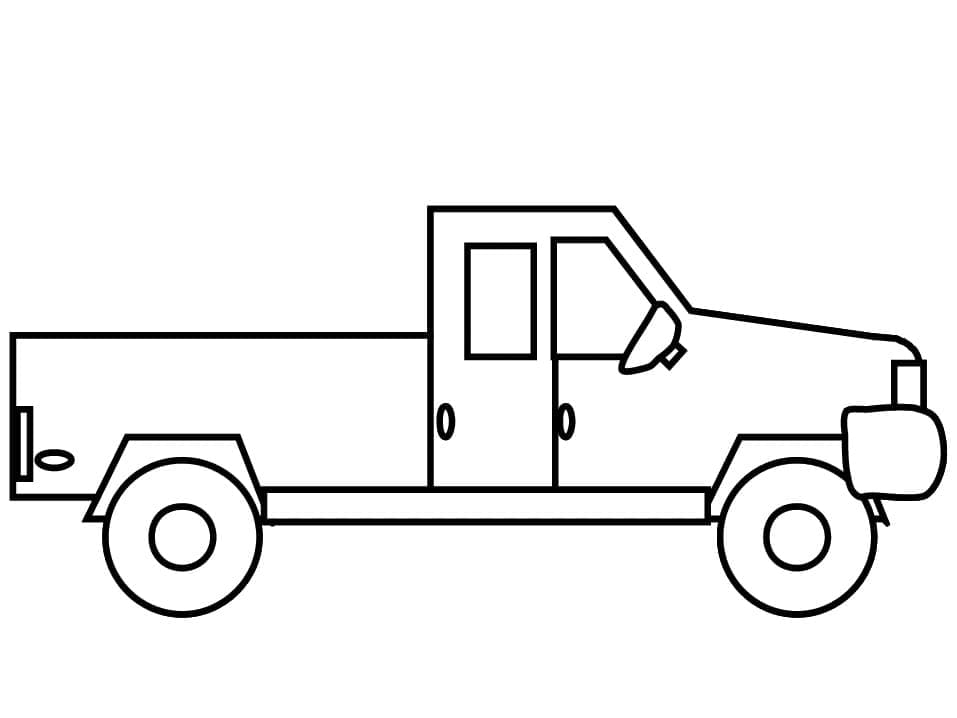 Desenho De Uma Caminhonete fácil Para Colorir