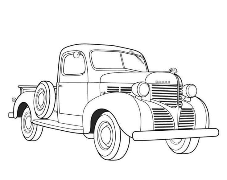 Desenho De Velha Caminhonete Para Colorir