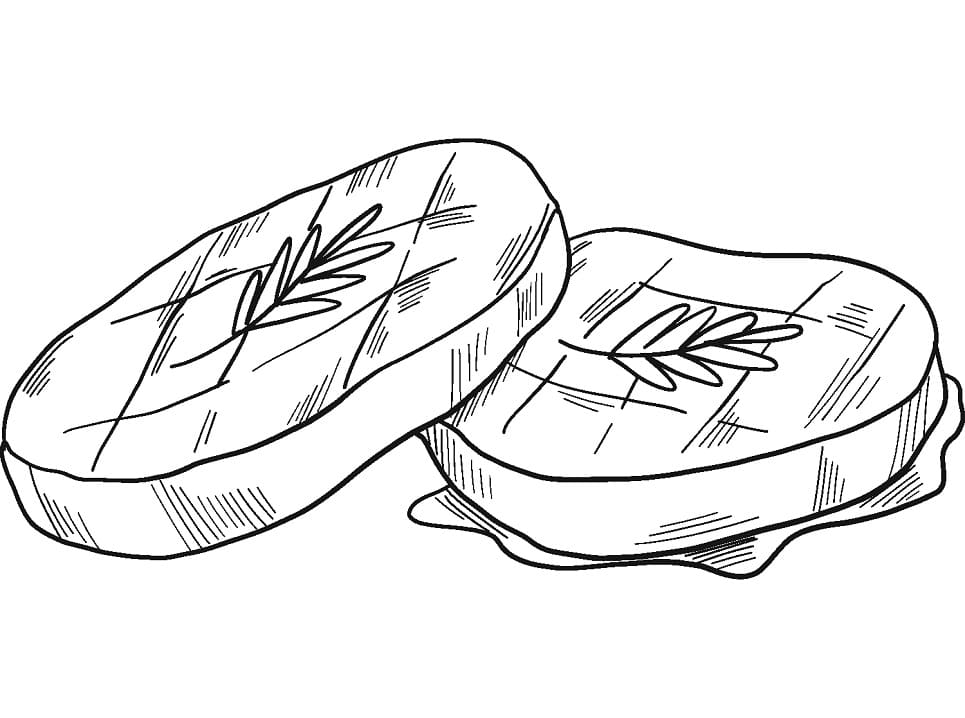 Desenho Dois Bifes Delicioso Formato Pdf Para Colorir