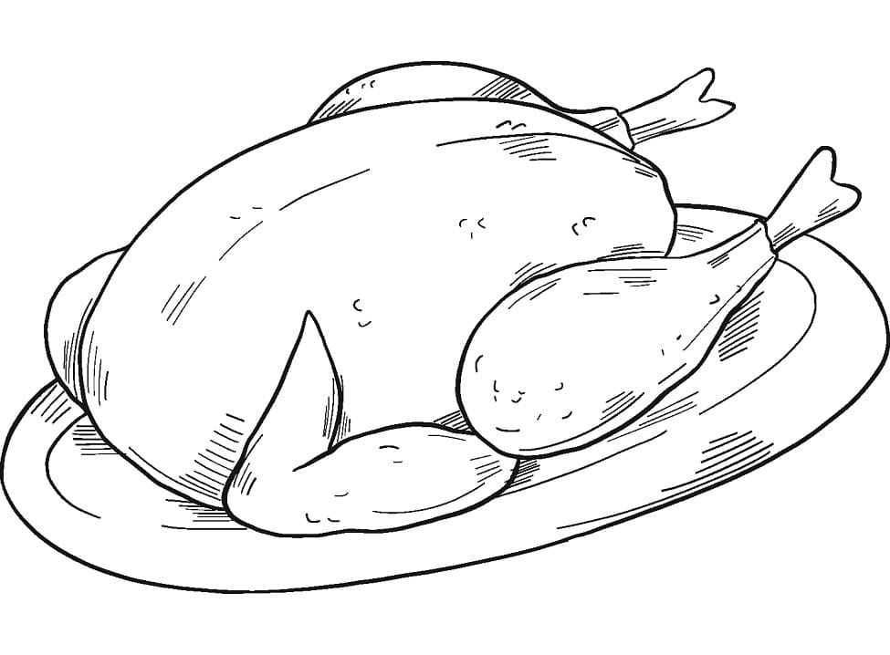 Desenho Frango Assado Para Colorir