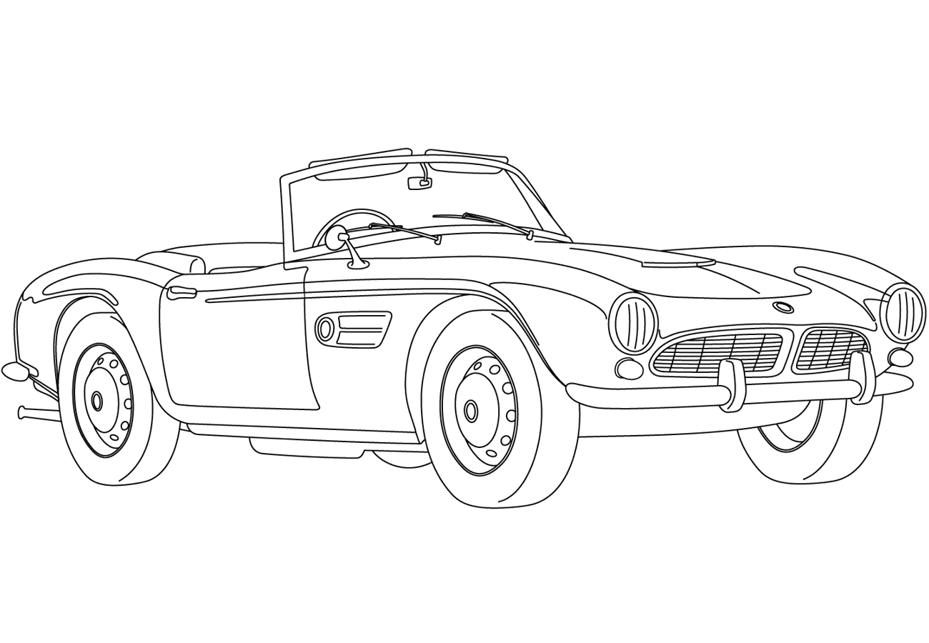 Desenho Carro Bmw 507 Para Imprimir e Colorir