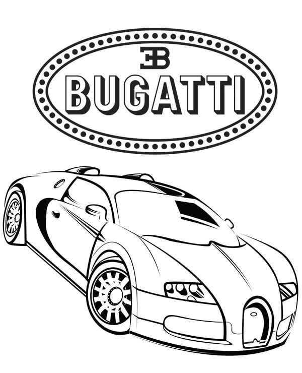 Desenho Bugatti Para Colorir Com Logotipo