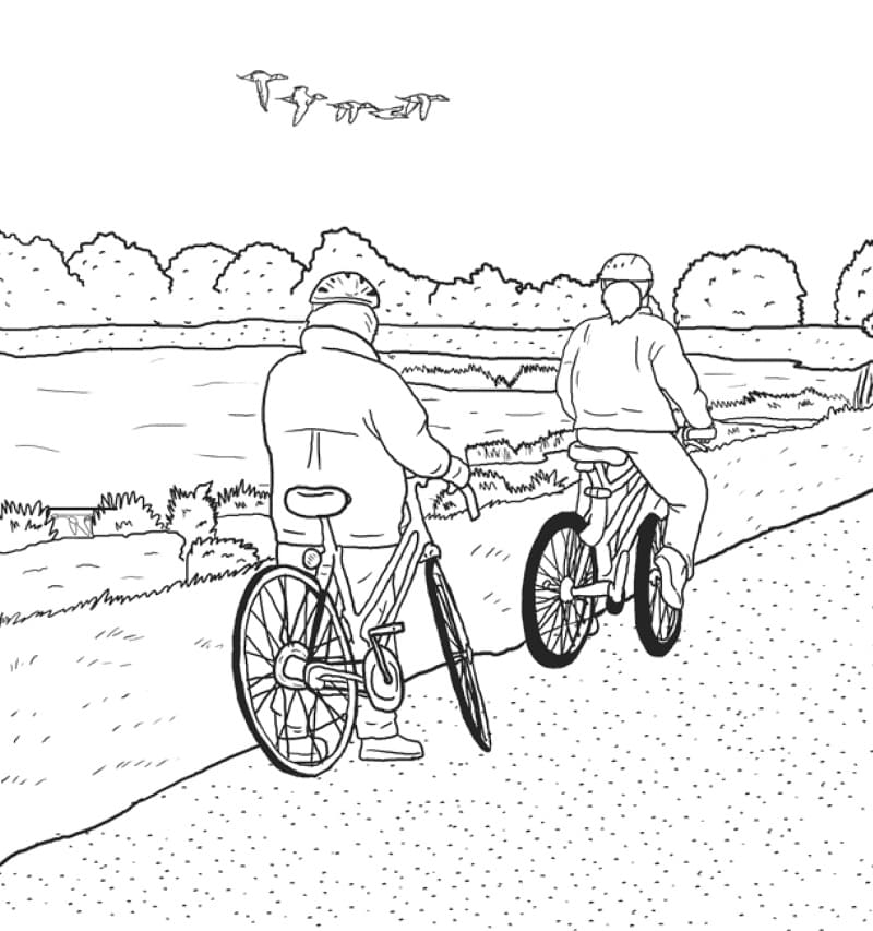 Desenho De Ciclismo Para Colorir e Pintar