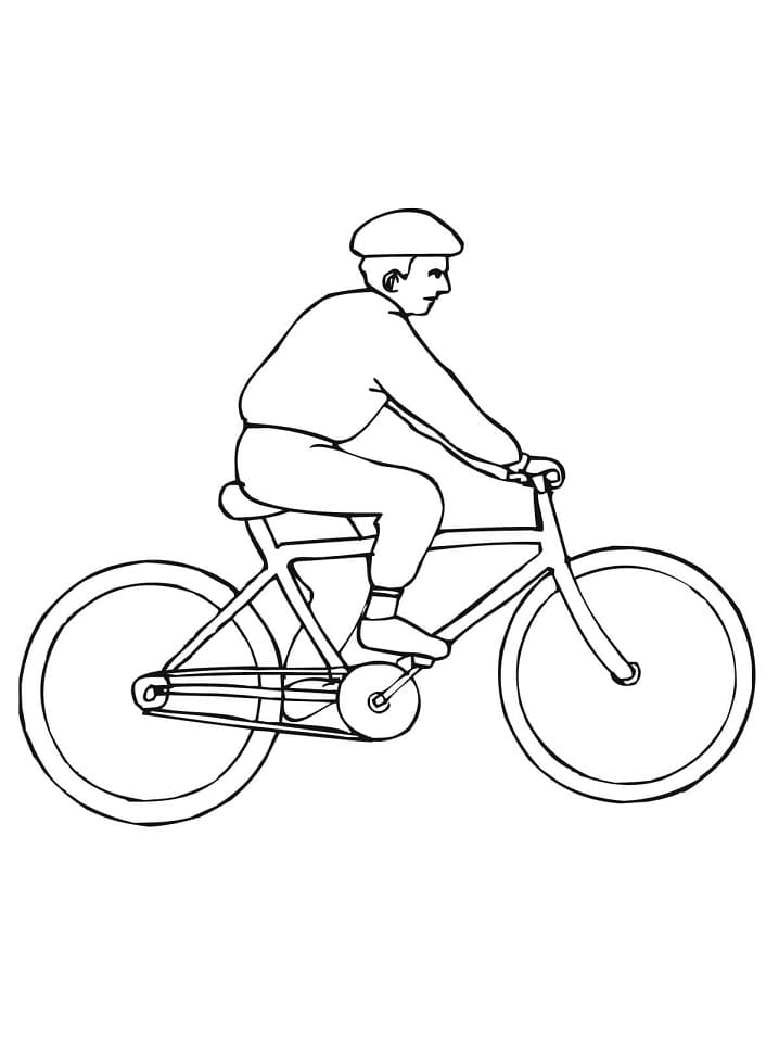 Desenho De Ciclismo Simples Para Colorir