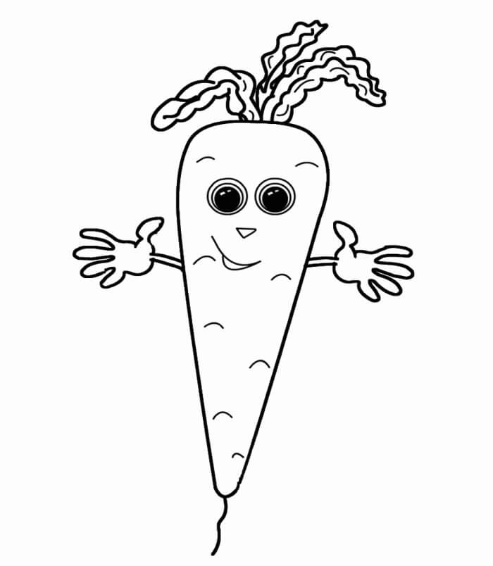 Desenho Cenoura Fofa Para Colorir