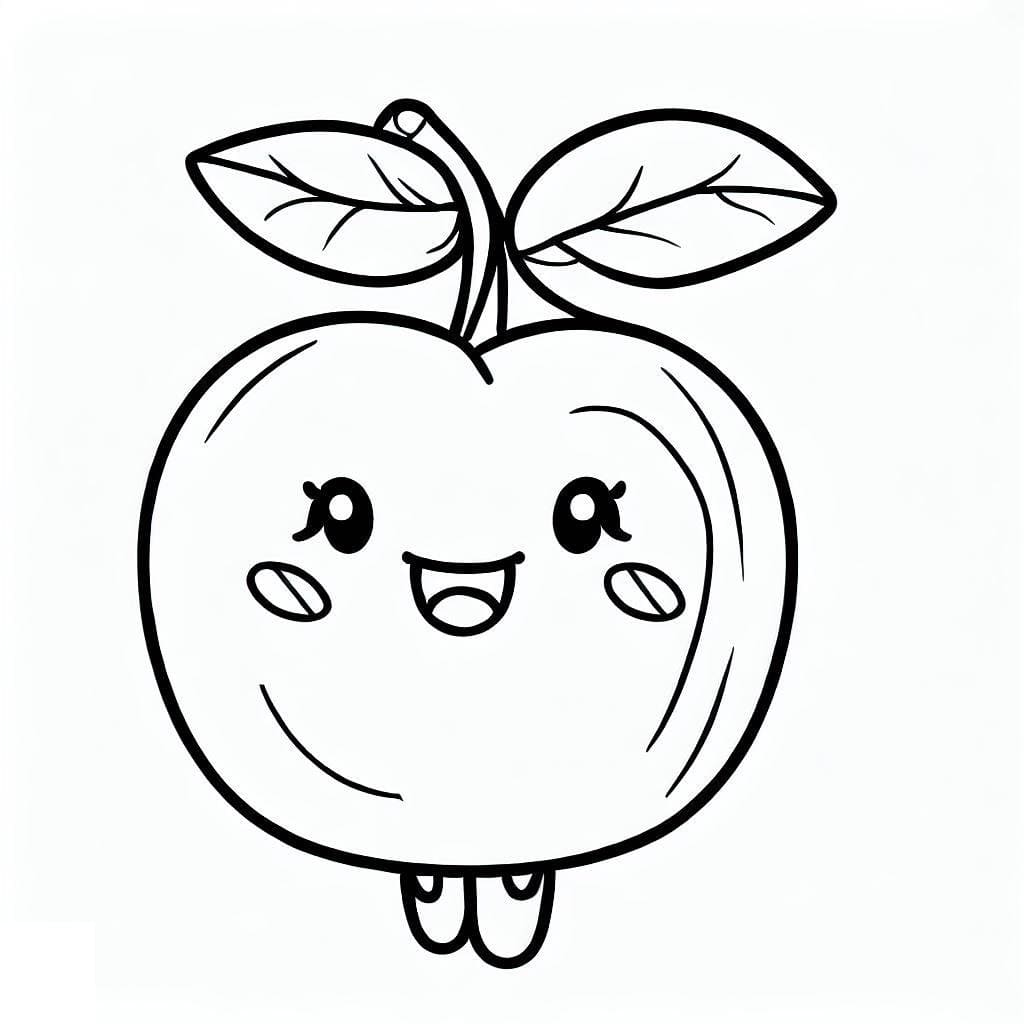Desenho De Acerola Fofa Para Colorir