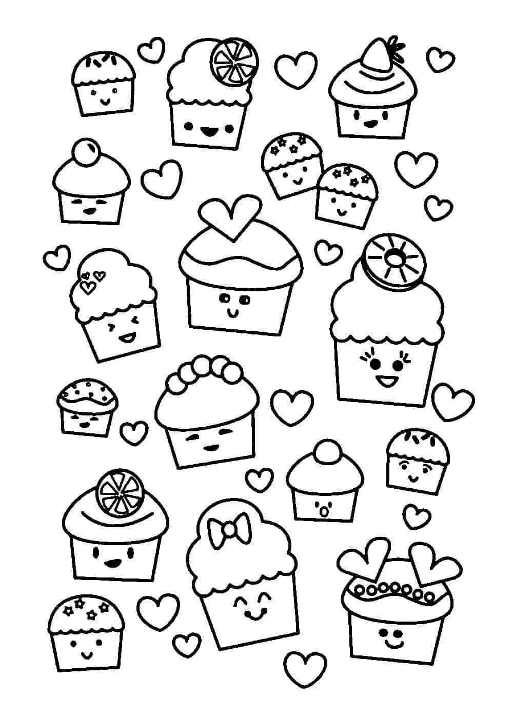 Desenho De Bolinhos Fofos Para Colorir