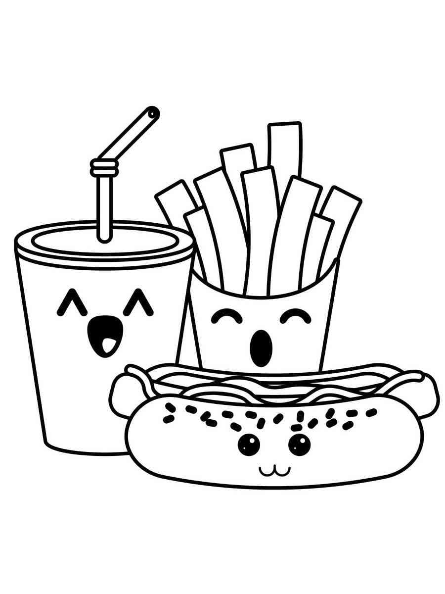 Desenho De Comidas Muito Fofas Para Colorir