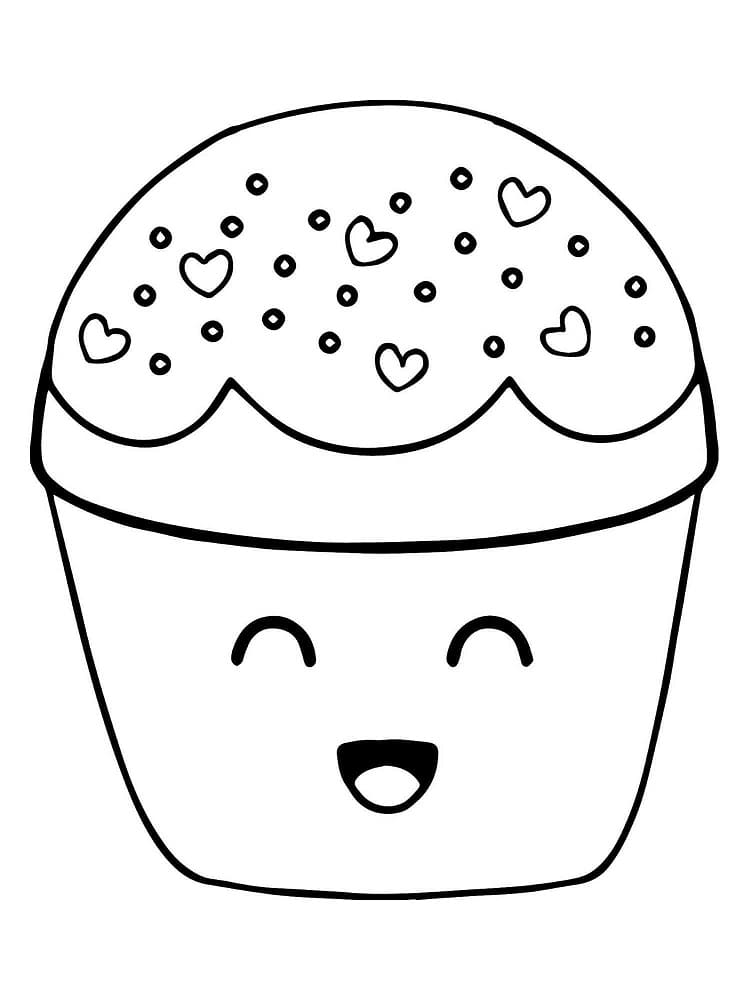 Desenho De Muffin Muito Fofo Para Colorir